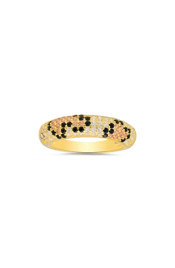 Queen Jewels Leopard Spot Cubic Zirconia Ring In Gold