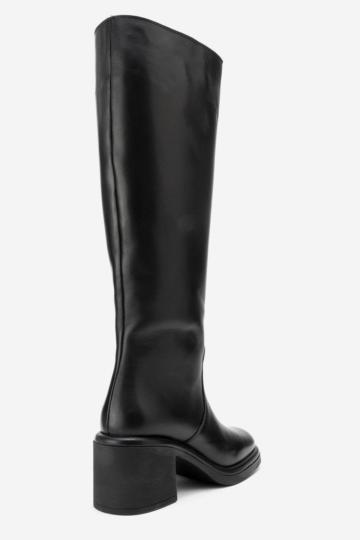 Forever & Always Shoes Fros Leather Knee High Boot, Alternate, color, Black