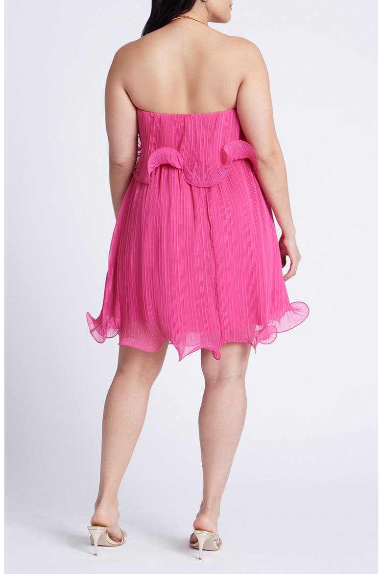 Ruffle Hem Strapless Minidress, Alternate, color, VERY BERRY