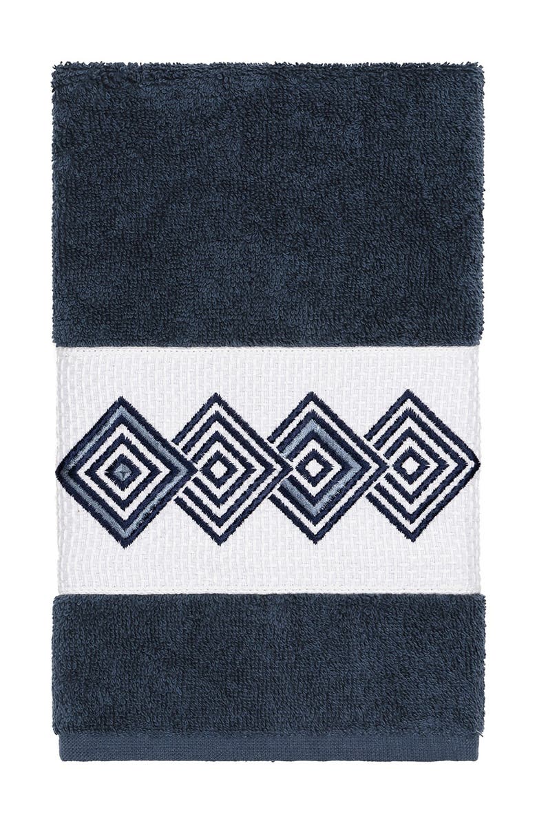 Linum Home Textiles Noah 3-Piece Embellished Towel - Midnight Blue, Alternate, color, Midnight Blue