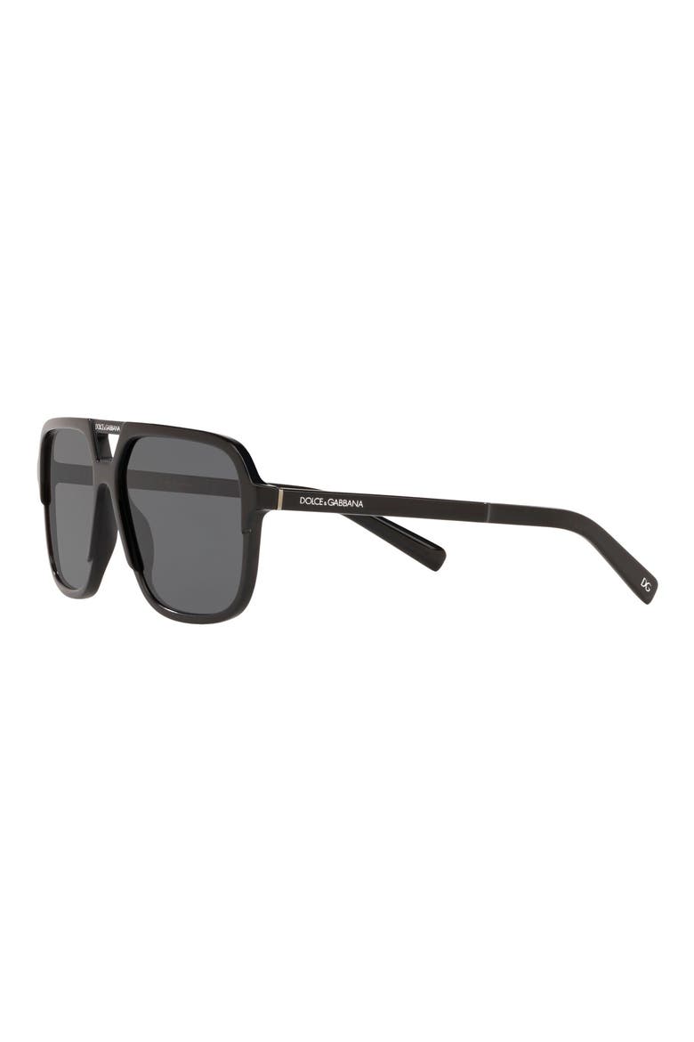 61mm Polarized Square Sunglasses, Alternate, color, BLACK/ DARK GREY