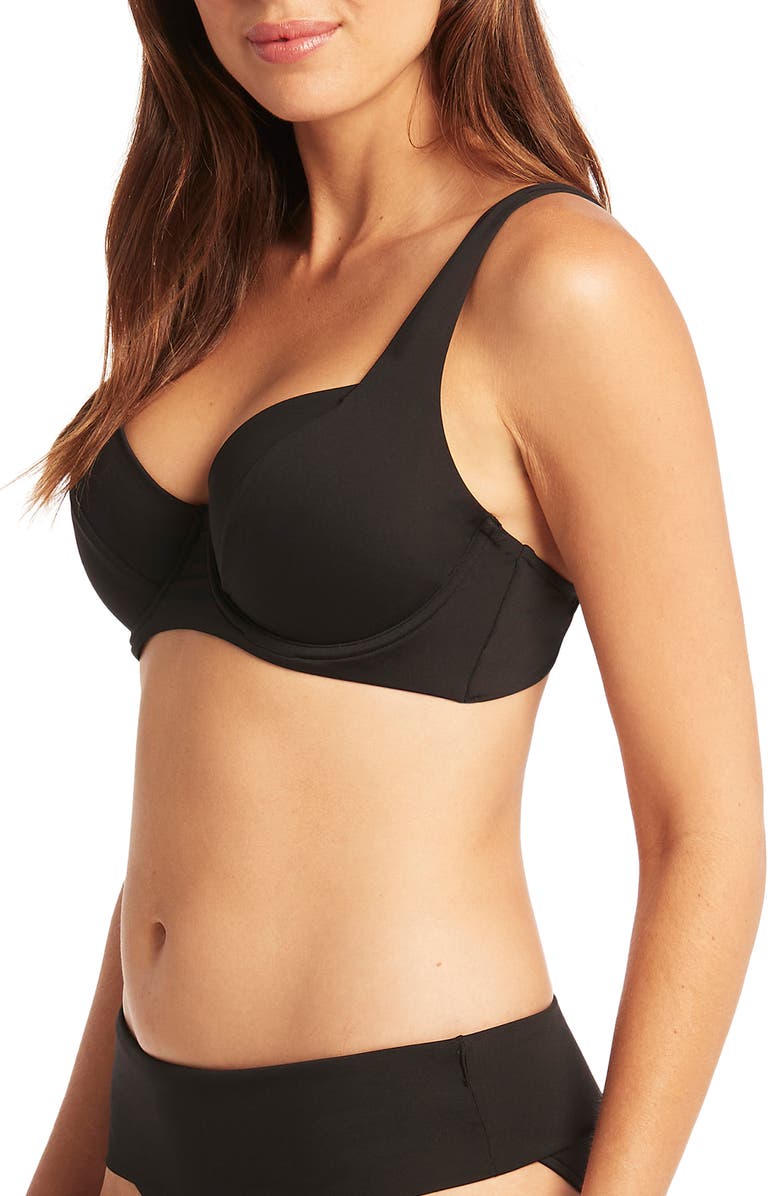 Sea Level Essentials C- & D-Cup Underwire Bikini Top, Alternate, color,