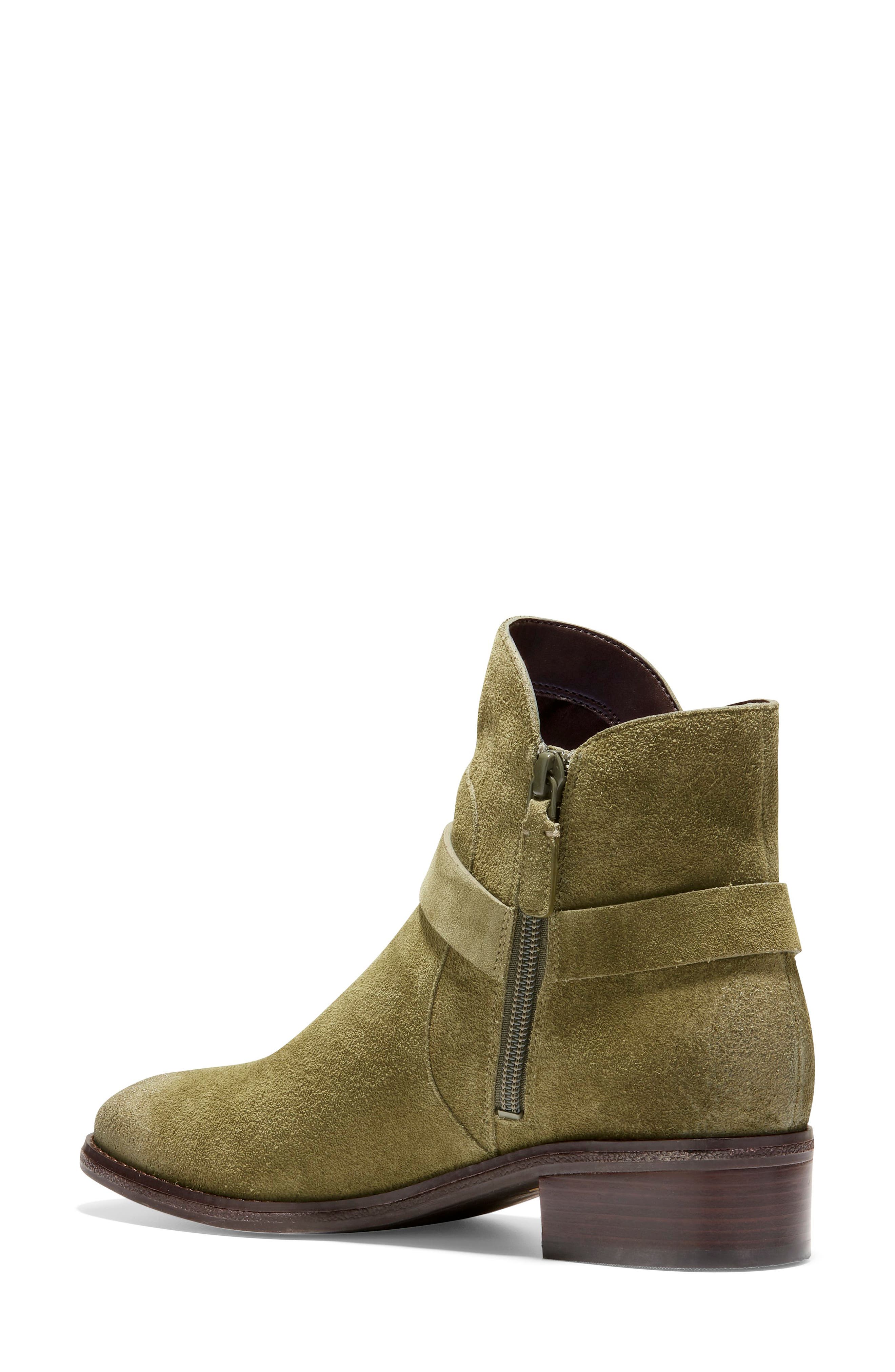 Wylie Water Resistant Bootie, Alternate, color, OLIVE SUEDE/ DK BROWN