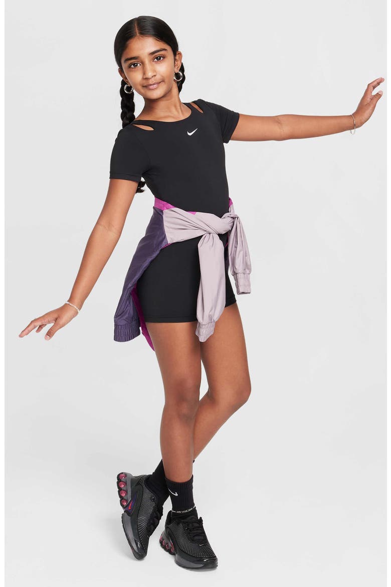 Kids' Dri-FIT Unitard, Alternate, color, 010 BLACK/WHITE
