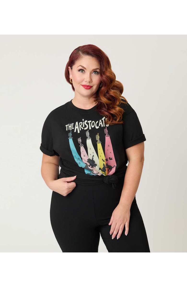Unique Vintage Unisex Graphic Tee, Main, color, Black Cat Print