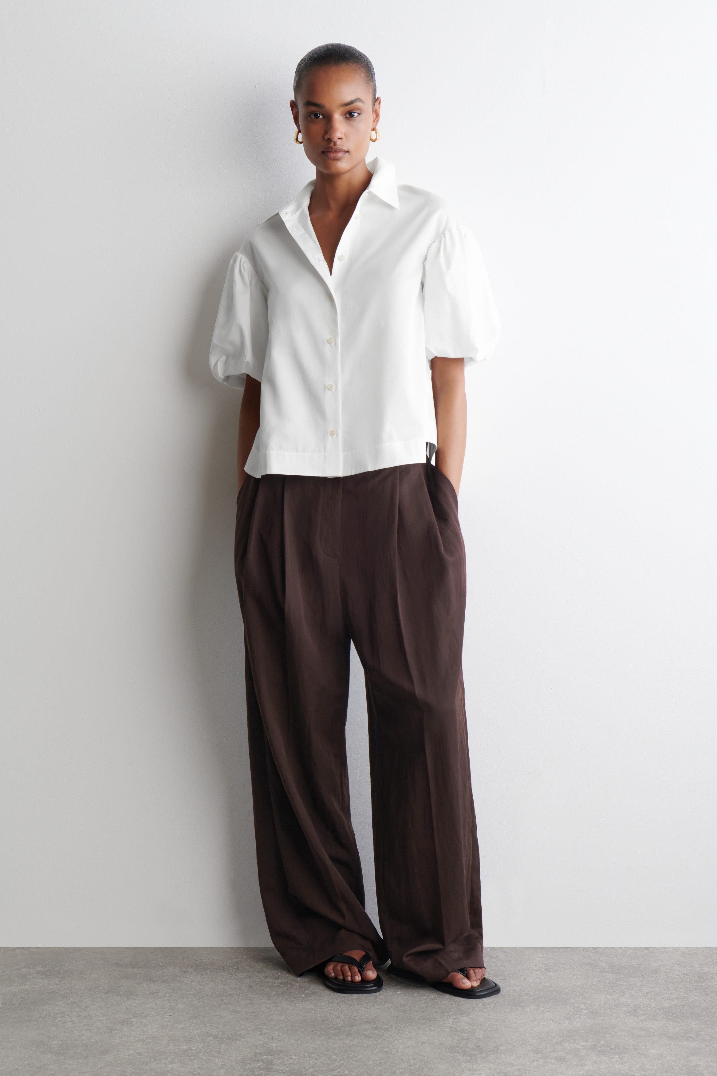 Puff-Sleeve Cotton Shirt - image 2