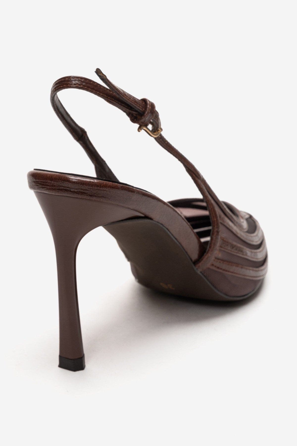 Eleana Slingback Mesh Stiletto Pump, Alternate, color, Brown