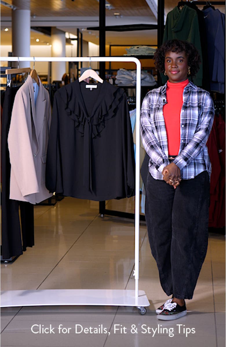 Ruffle Tie Front Crepe Top, sales video thumbnail