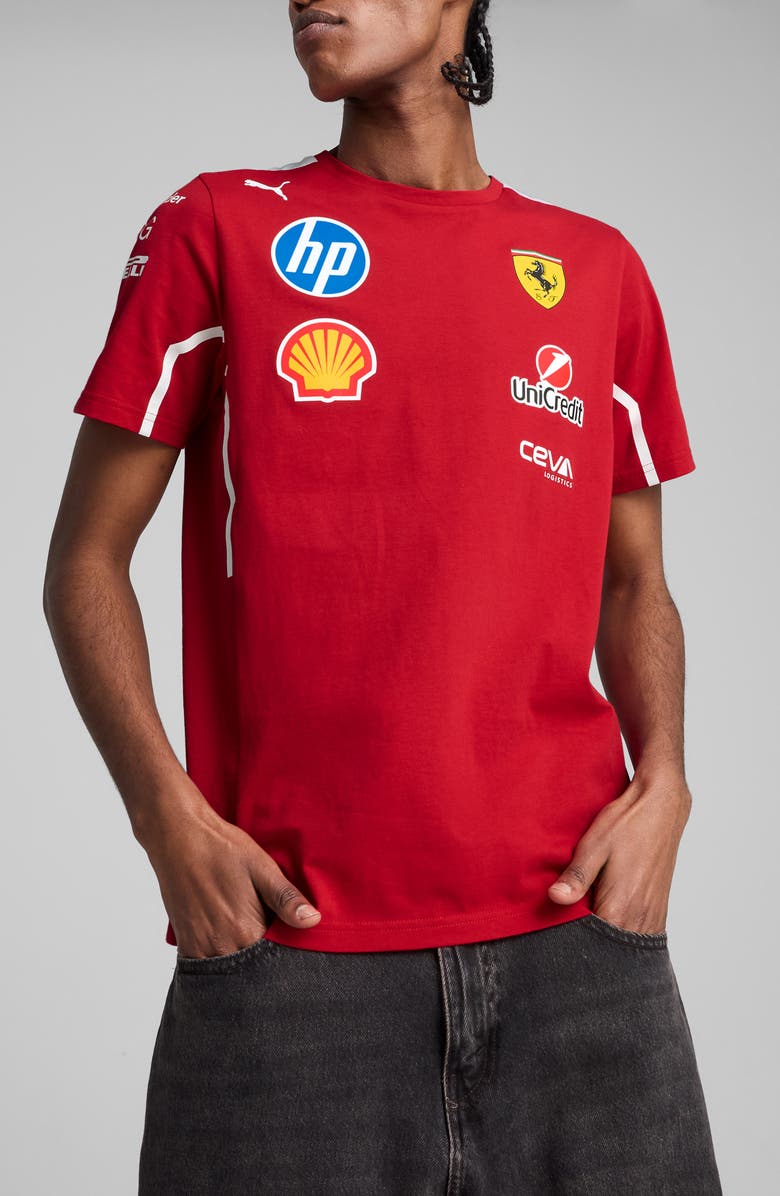 PUMA Scuderia Ferrari Team Cotton Graphic T-Shirt, Main, color, Dark Cherry
