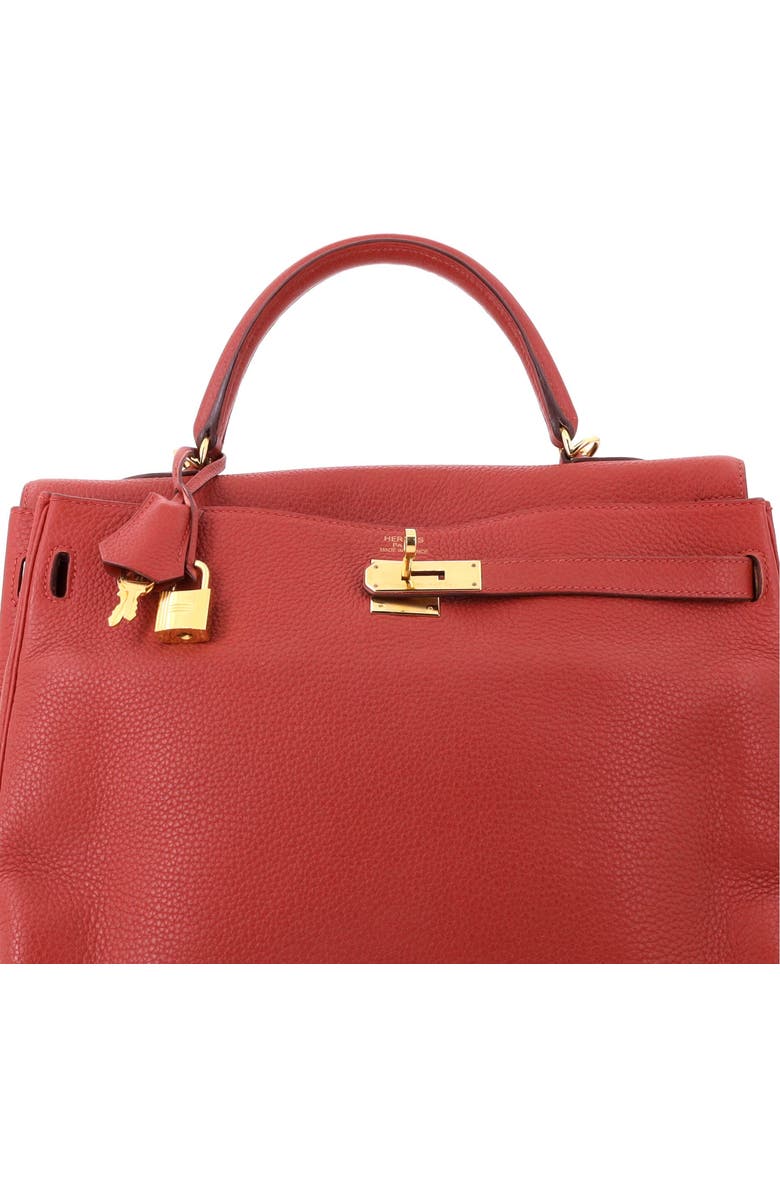 Pre-Owned Hermes Kelly Handbag Brown Clemence with Gold Hardware 35, Alternate, color, Sienne