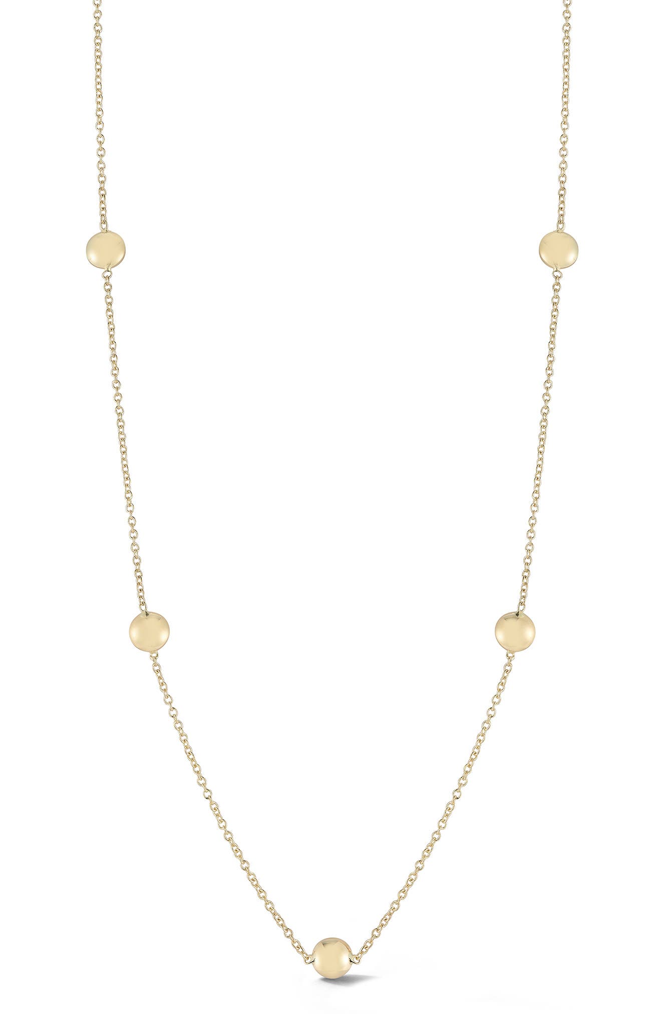 Ember Fine Jewelry 14K Gold Button Station Necklace