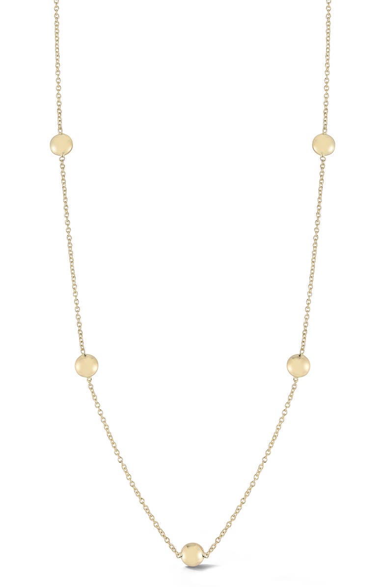 Ember Fine Jewelry 14K Gold Button Station Necklace, Main, color, Gold