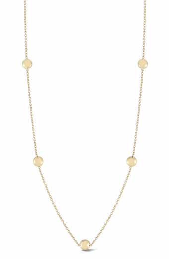 Ember Fine Jewelry 14K Gold Button Station Necklace