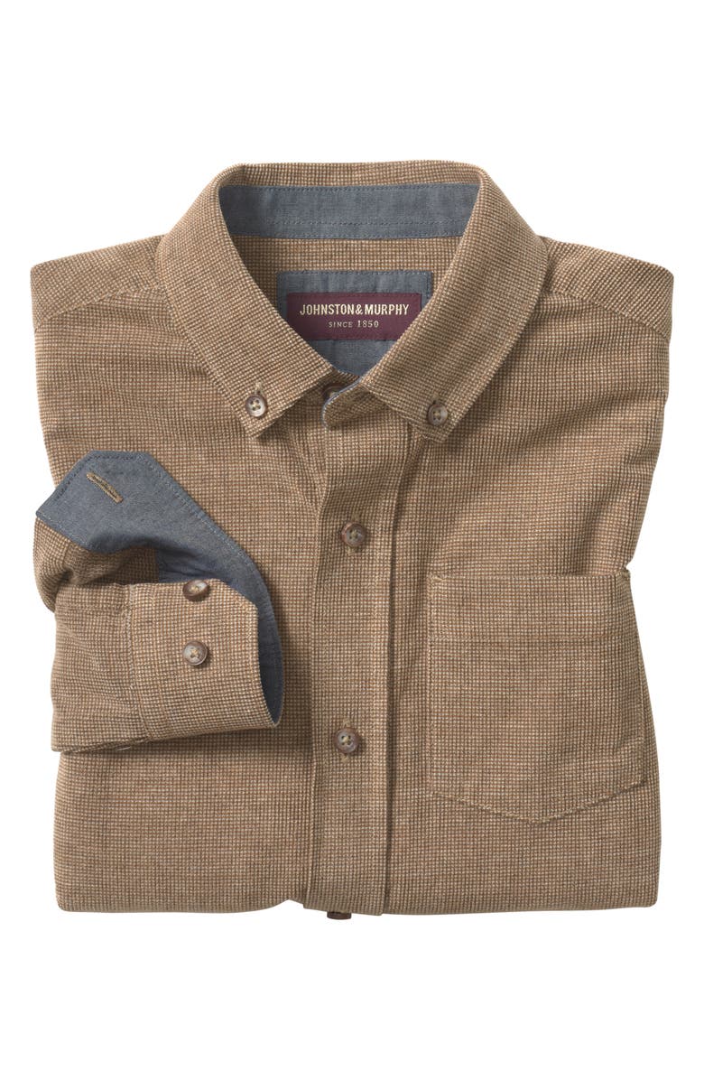 Johnston & Murphy Kids' Textured Corduroy Button-Down Shirt, Alternate, color, 