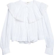 Chloé Lace Trim Cotton Pullover Shirt
