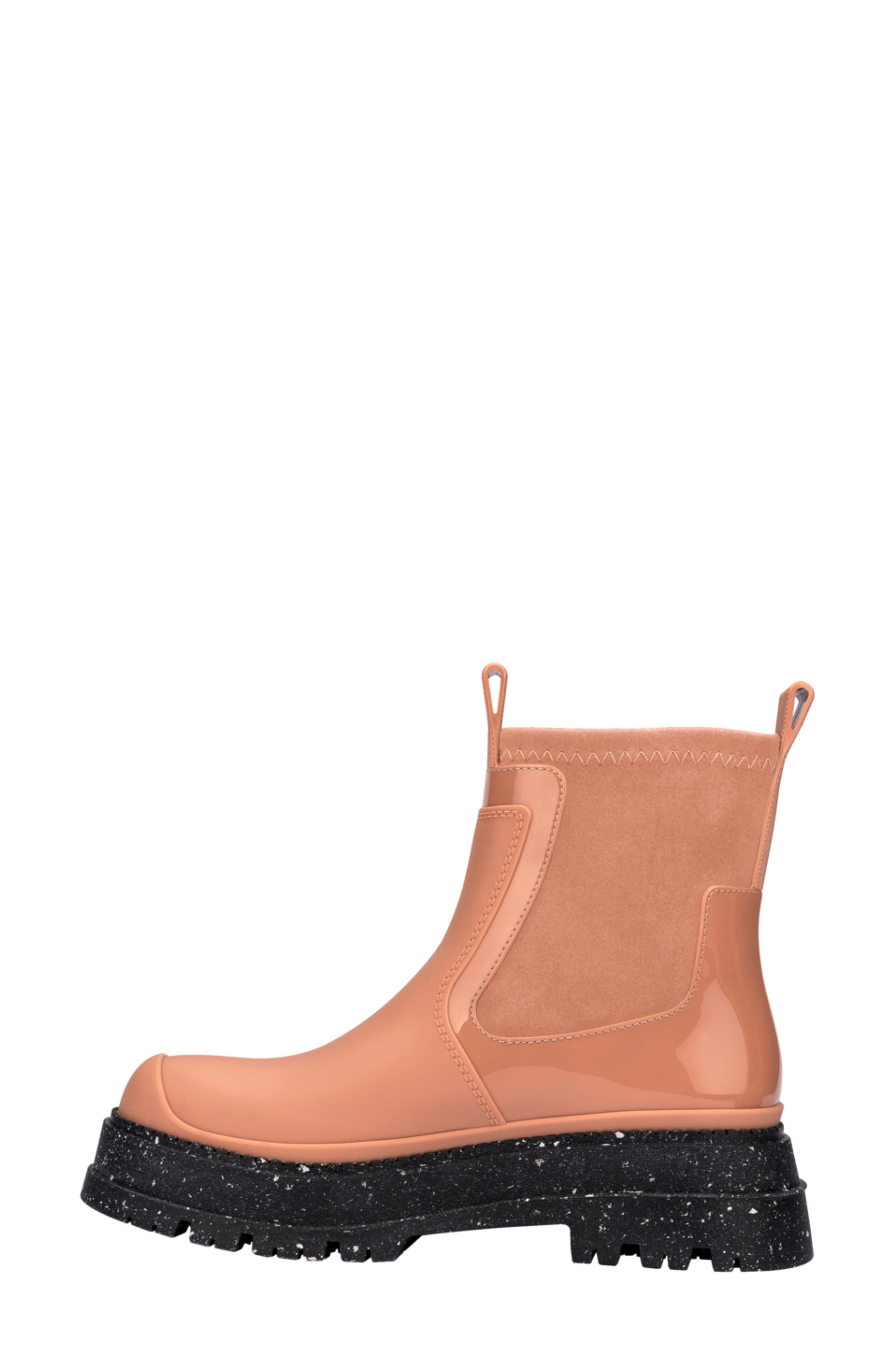 Melissa Drip Lug Sole Chelsea Boot, Alternate, color, Brown/ Black