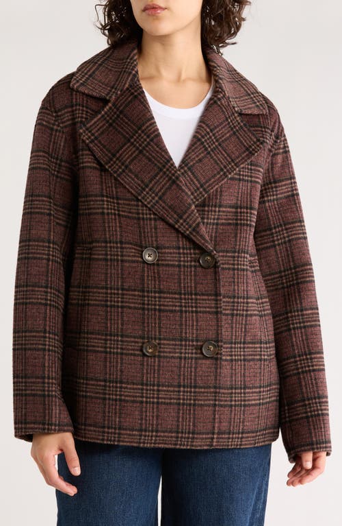 Marine Layer Colette Plaid Peacoat In Brown
