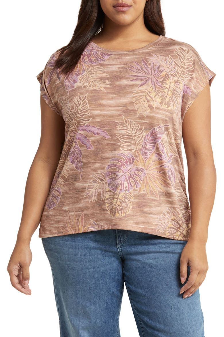 Print Cap Sleeve T-Shirt (Nordstrom Exclusive), Main, color, SIENNA CLAY MULTI