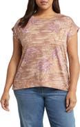 Wit & Wisdom Print Cap Sleeve T-Shirt (Nordstrom Exclusive)
