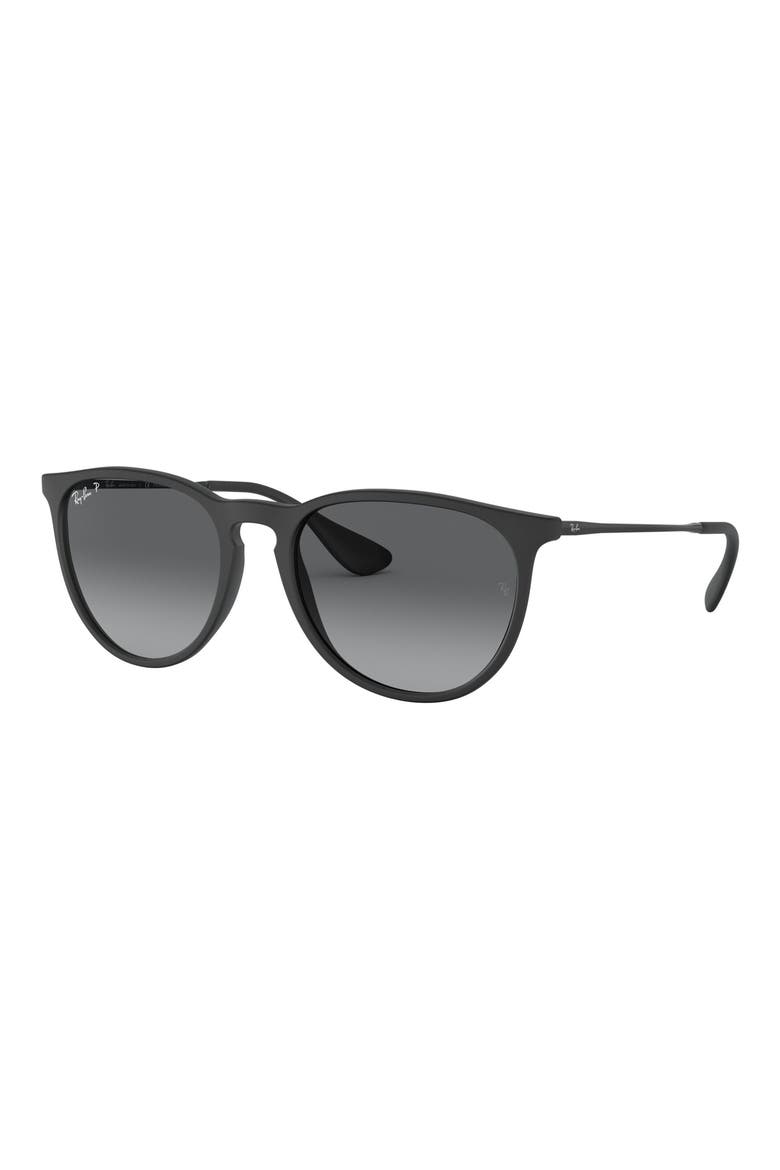 54mm Polarized Gradient Round Sunglasses, Alternate, color, BLACK