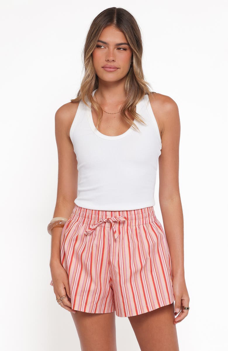 Petal & Pup Mattina Stripe Shorts, Alternate, color, Mango Stripe