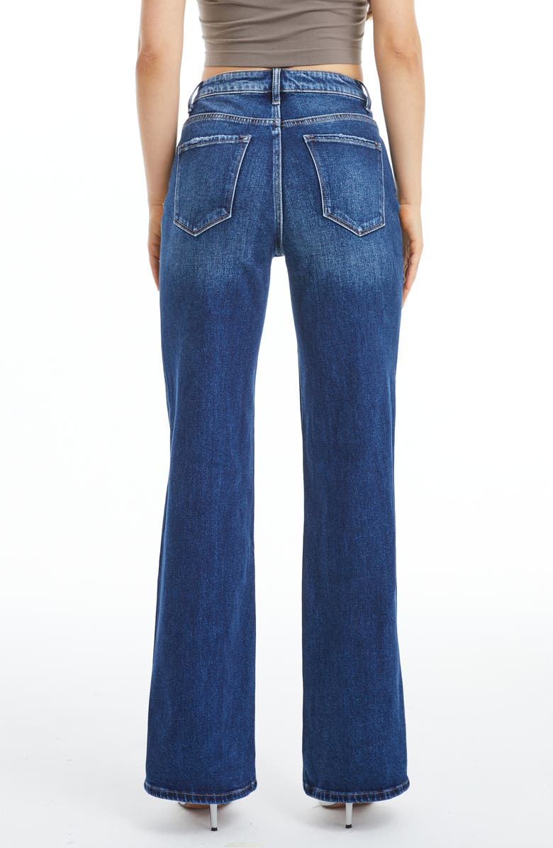 Bayeas High Waist Wide Leg Slit Hem Jeans, Alternate, color,