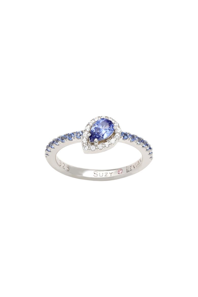 Pear Cut Blue Sapphire Band Ring, Alternate, color, BLUE/ GOLD