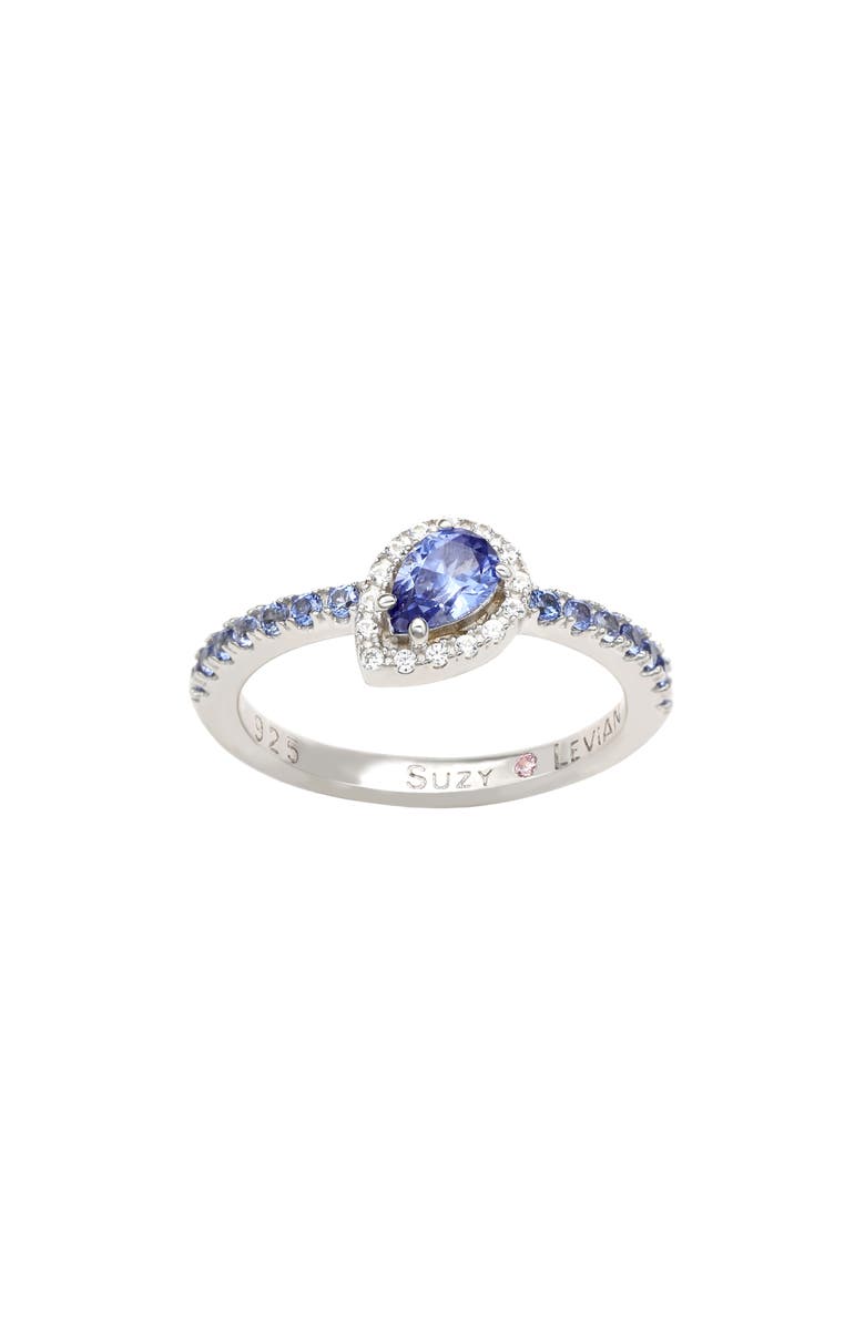 SUZY LEVIAN Pear Cut Blue Sapphire Band Ring, Alternate, color, Blue/ Gold