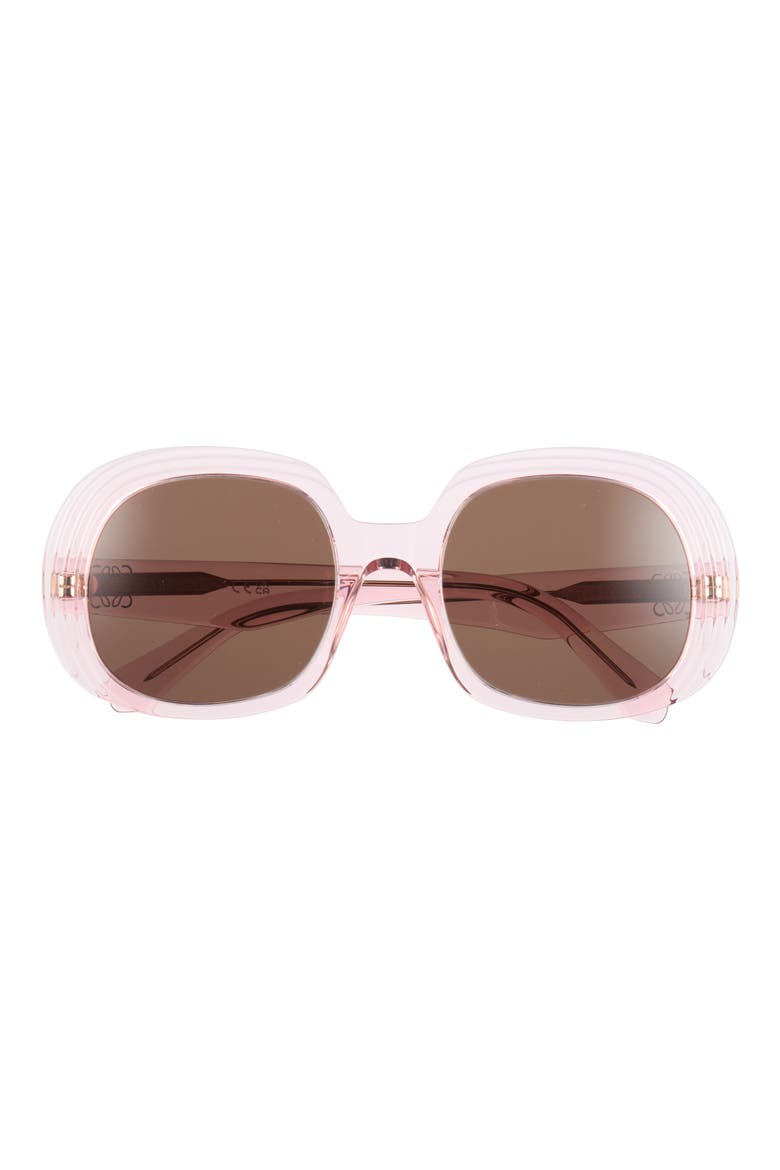 Anagram 54mm Round Sunglasses, Main, color, SHINY PINK / BROWN