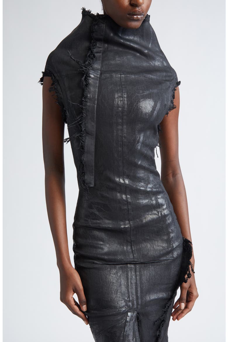 Concordians Etna Megacrust Denim Dress, Alternate, color, BLACK
