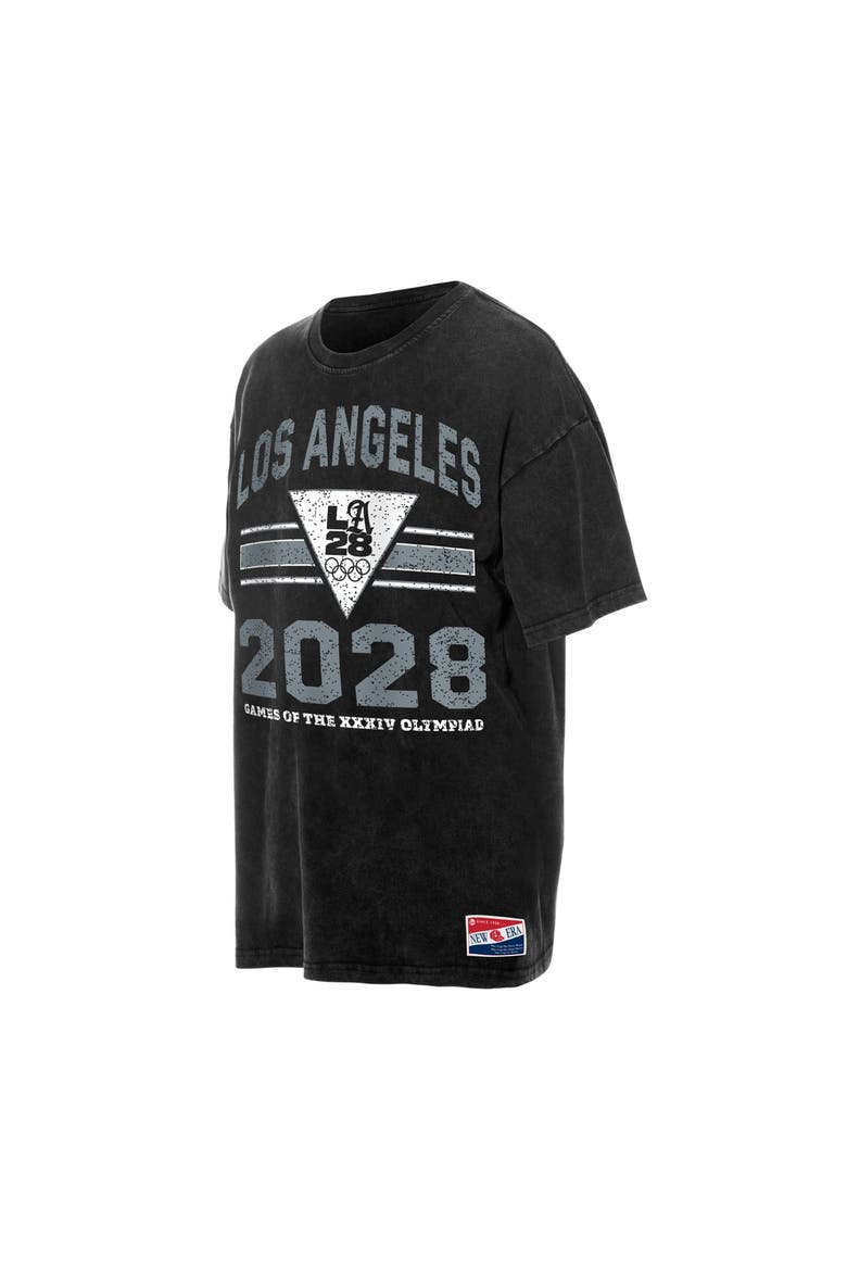 Women's New Era  Black LA 2028 Summer Olympics Mineral Wash Oversized T-Shirt, Alternate, color, Black
