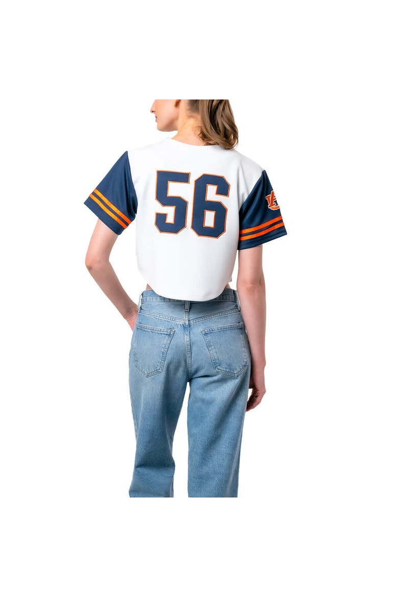 Women's Established & Co. White Auburn Tigers Baseball Jersey Cropped T-Shirt, Alternate, color, White