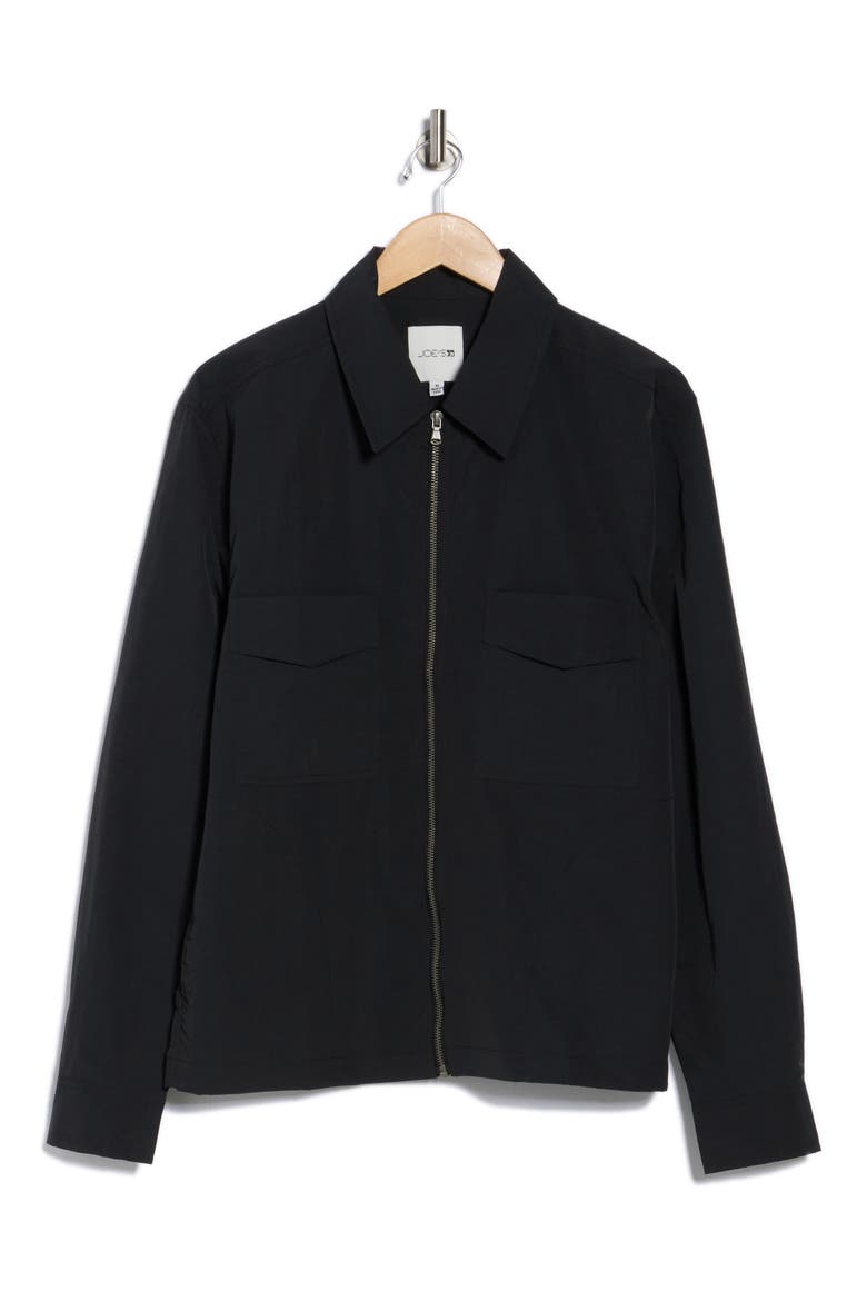 Full Zip Nylon Jacket, Alternate, color, JET BLACK