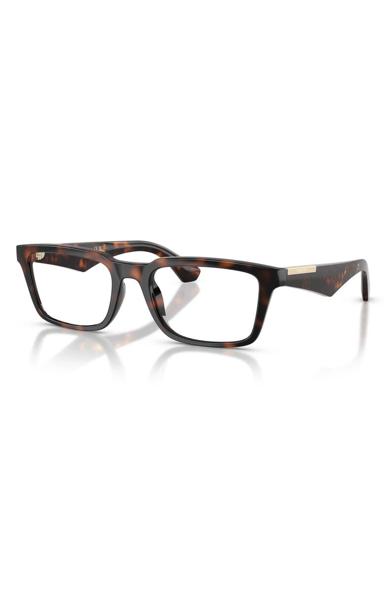 Burberry 54mm Rectangular Optical Glasses, Alternate, color, Dark Havana / Demo Lens