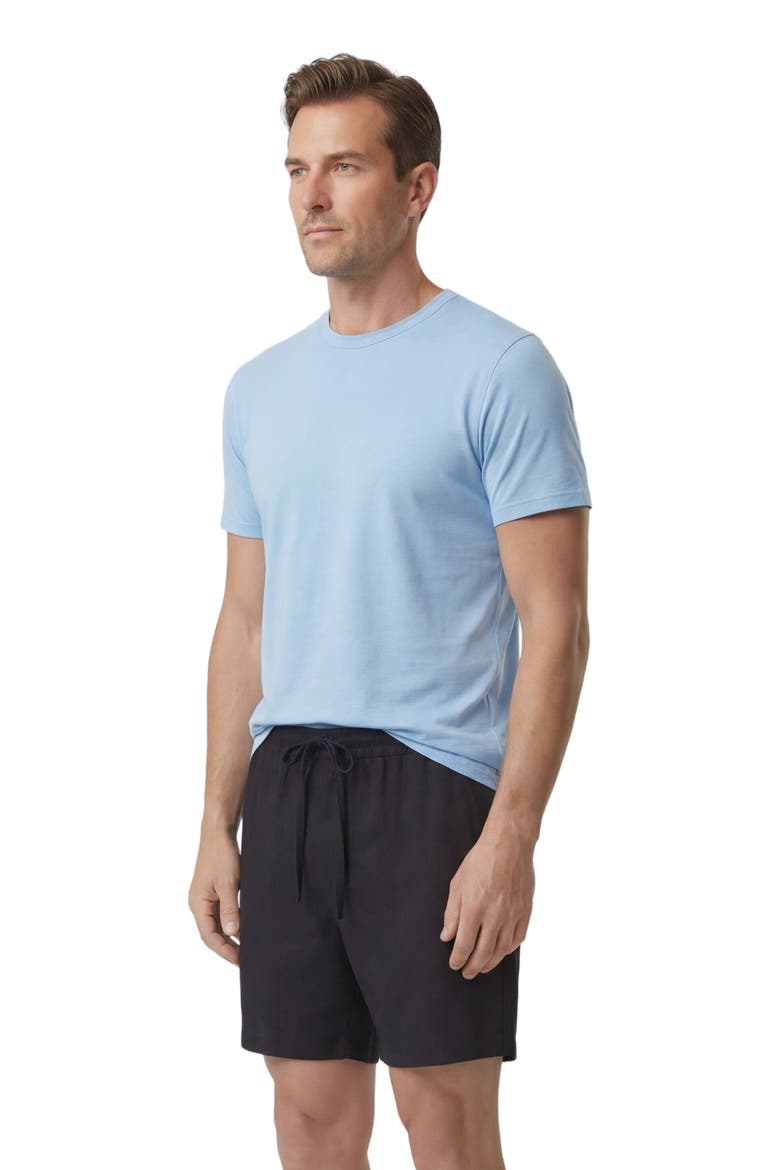 Solid Linen Drawstring Short, Alternate, color, BLACK