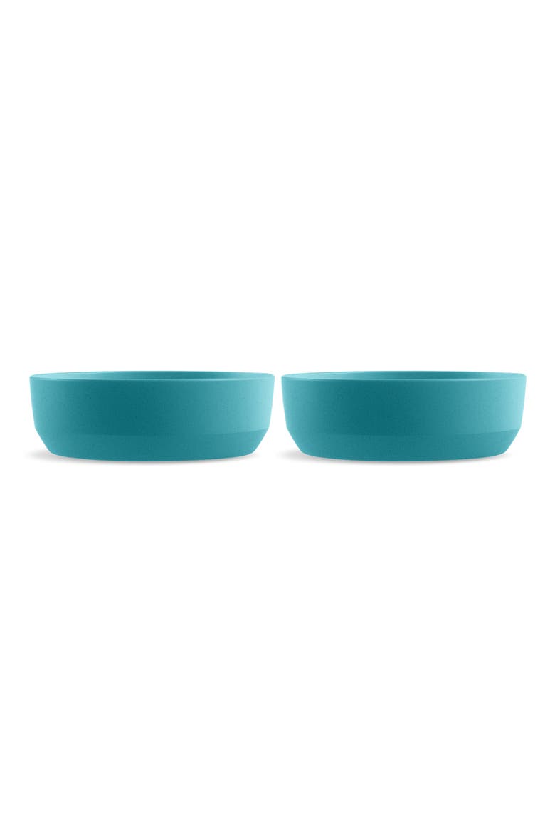Three-Piece Medium Bevel Bowls & Slip Mat Set, Main, color, TEAL
