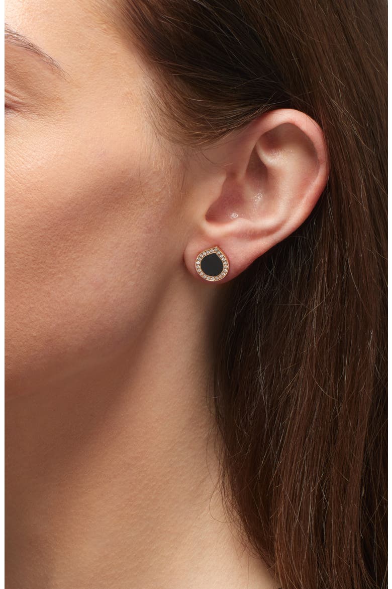 Antifer Onyx & Diamond Pavé Stud Earring, Alternate, color, ONYX