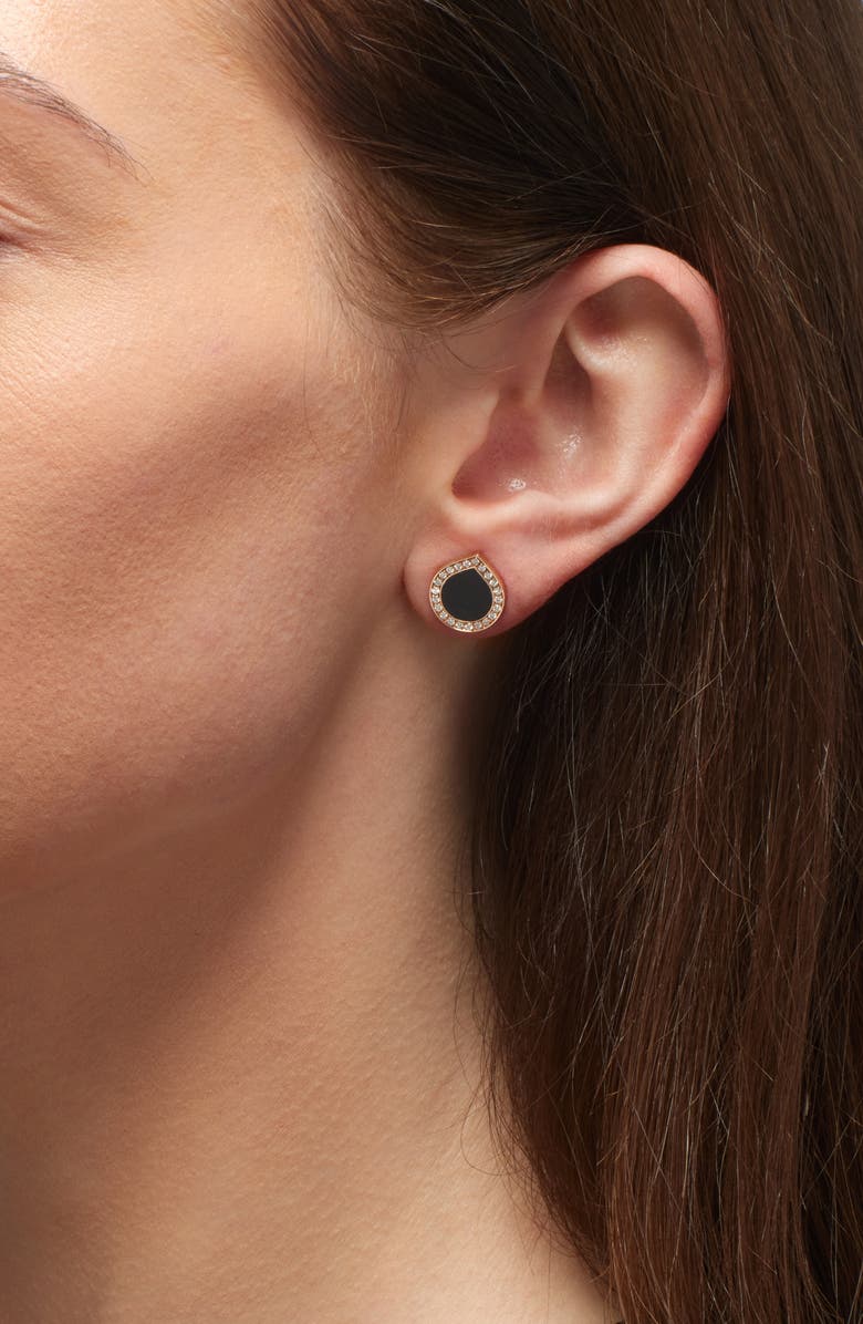 REPOSSI Antifer Onyx & Diamond Pavé Stud Earring, Alternate, color, Onyx