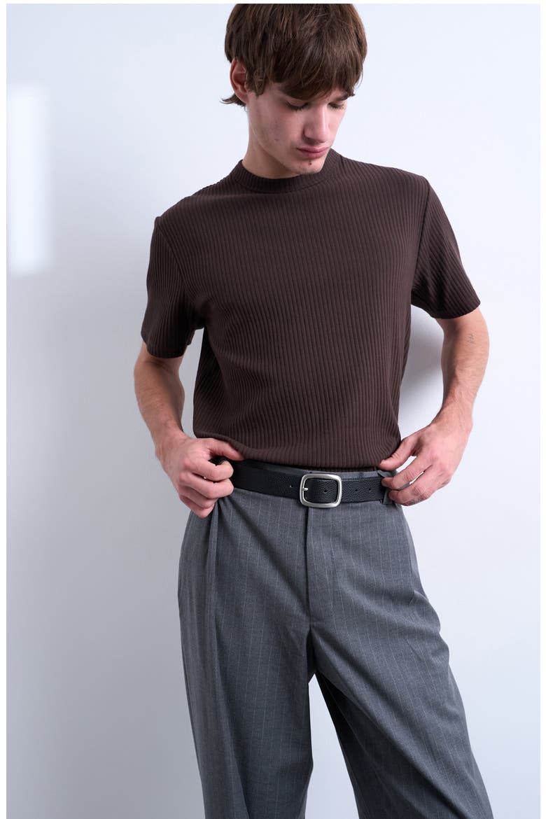 Heavyweight Rib T-Shirt, Main, color, BROWN