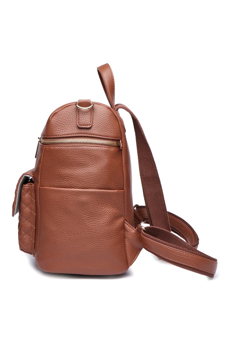 Petit Monaco Faux Leather Diaper Bag, Alternate, color, CARAMEL BROWN