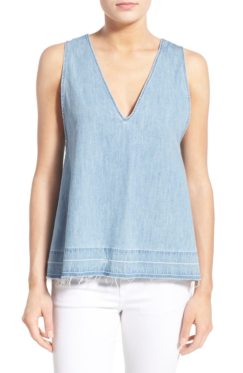 rag & bone/JEAN Drapey Denim Tank, Main, color, 