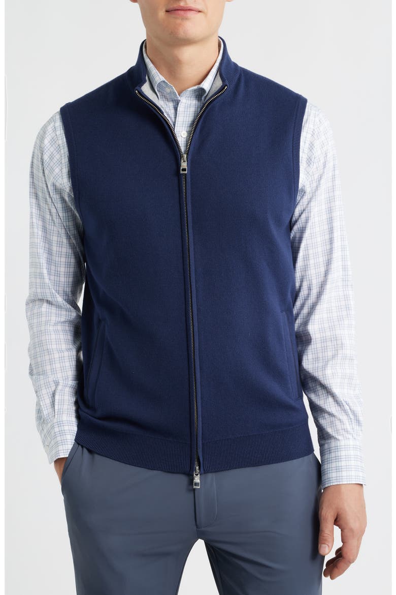 Coolspun Performance Full Zip Sweater Vest, Alternate, color, NAVY