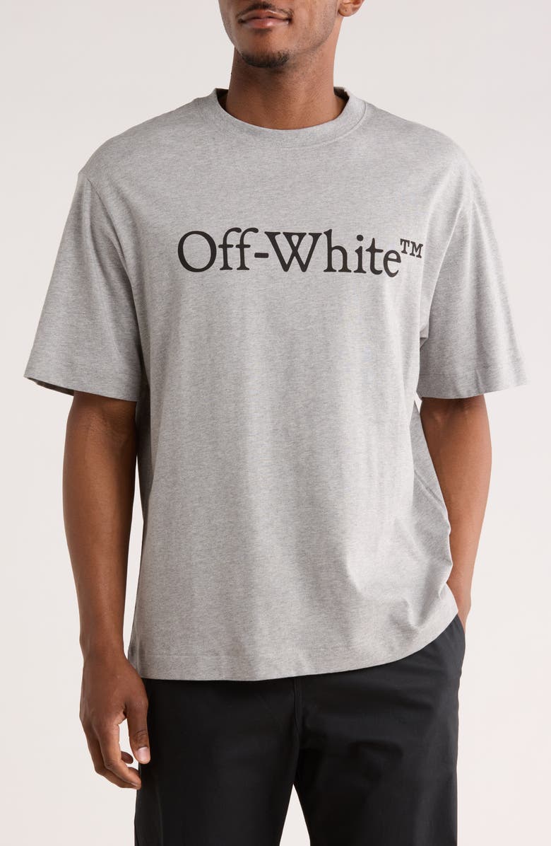 Off-White Big Bookish Skate Graphic T-Shirt, Main, color, Light Grey Melange-Black