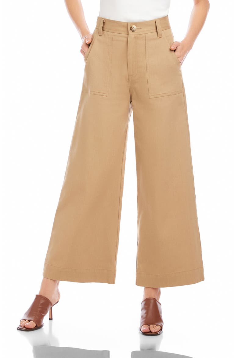 Ryder High Waist Stretch Cotton Flare Leg Pants, Main, color, KHAKI