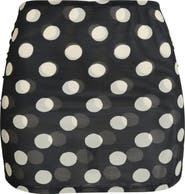 MONTCE Dot Ruched Cover-Up Miniskirt