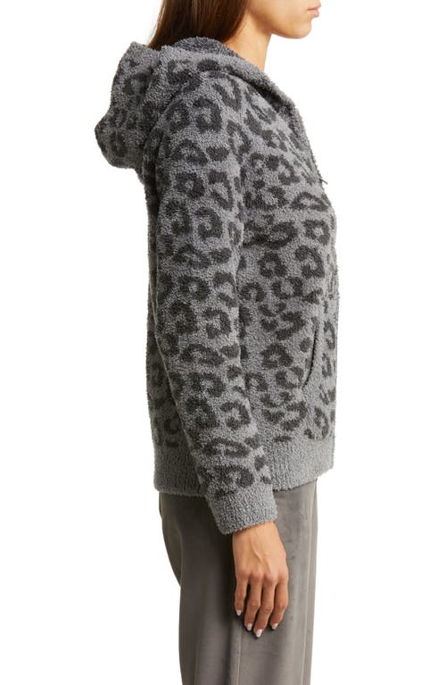 Shop Barefoot Dreams ® Cozychic™ Cheetah Print Zip Hoodie In Graphite/carbon
