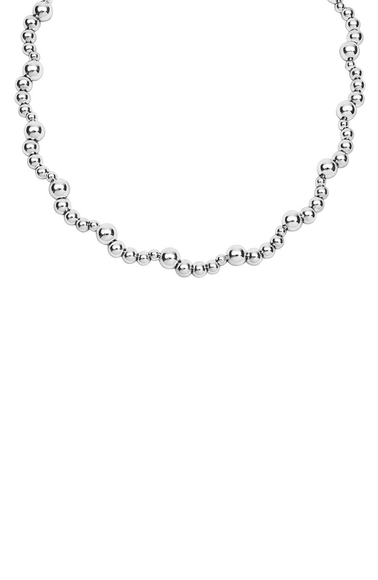 LAGOS Caviar Bubbly Bead Wavy Collar Necklace, Alternate, color, Sterling Silver