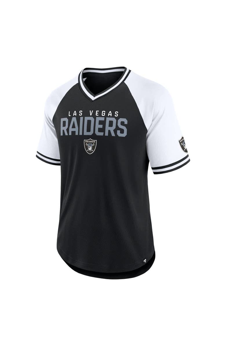 FANATICS Men's Fanatics Black/White Las Vegas Raiders Hashmark Raglan T-Shirt, Alternate, color, Black