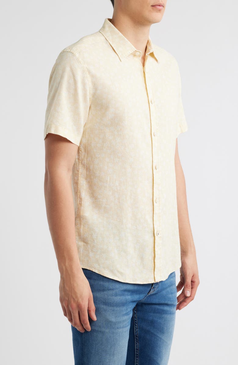 BOSS Roan Ken Short Sleeve Button-Up Shirt, Alternate, color, Open White