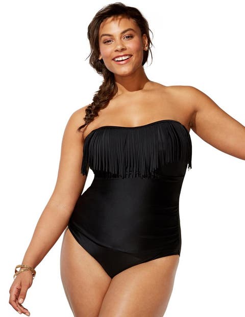 Fringe Bandeau One Piece Swimsuit
